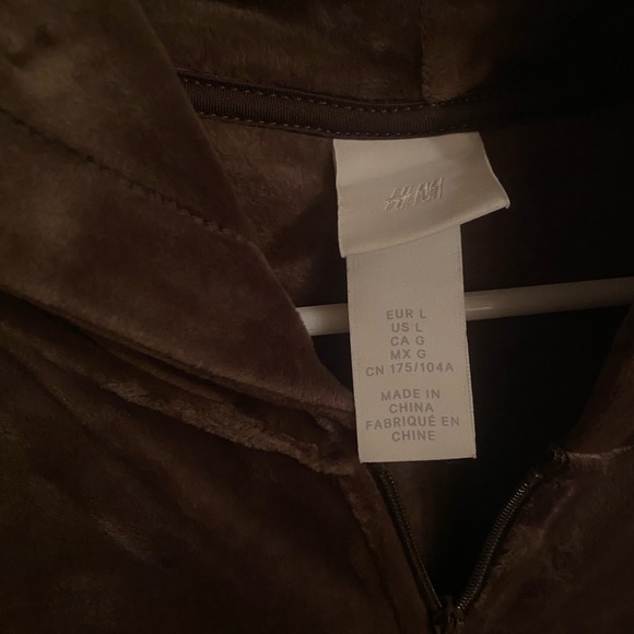 brown velvet zip up - Picture 2 of 2